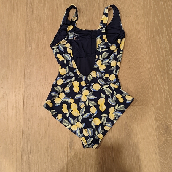 Navy Swimsuit with Yellow Lemon Print - Picture 7 of 8